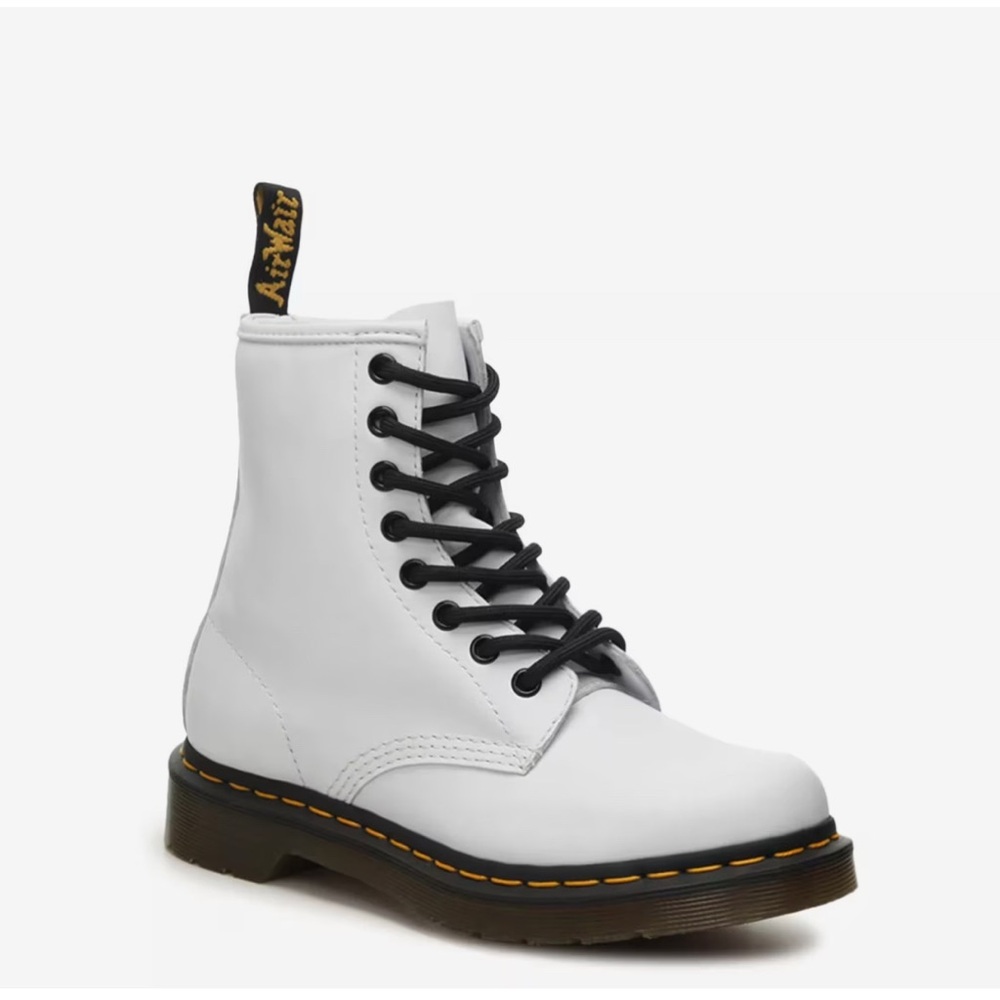 Dr. Martens White Boots with Black Laces